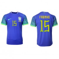 Koszulka piłkarska Brazylia Fabinho #15 Strój wyjazdowy MŚ 2022 tanio Krótki Rękaw